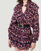 TYGA PRINTED RUFFLE MINI DRESS image number null